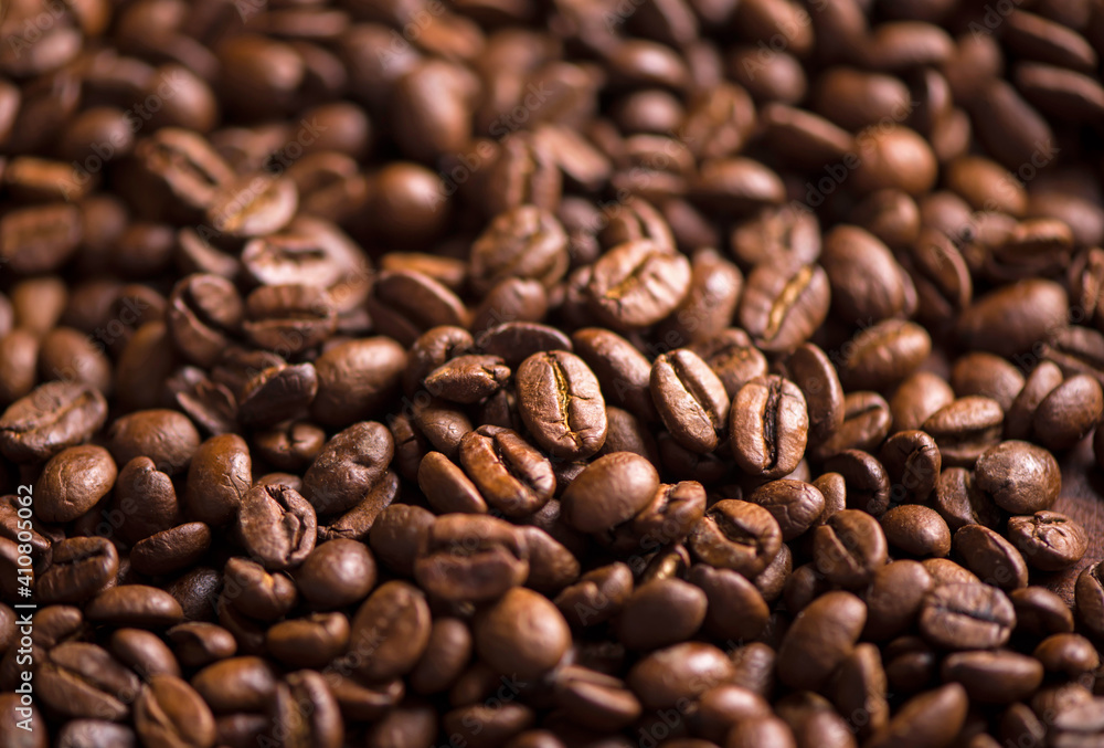 fried bright with smoky grains, coffee beans background fried bright with smoky grains, coffee beans background
