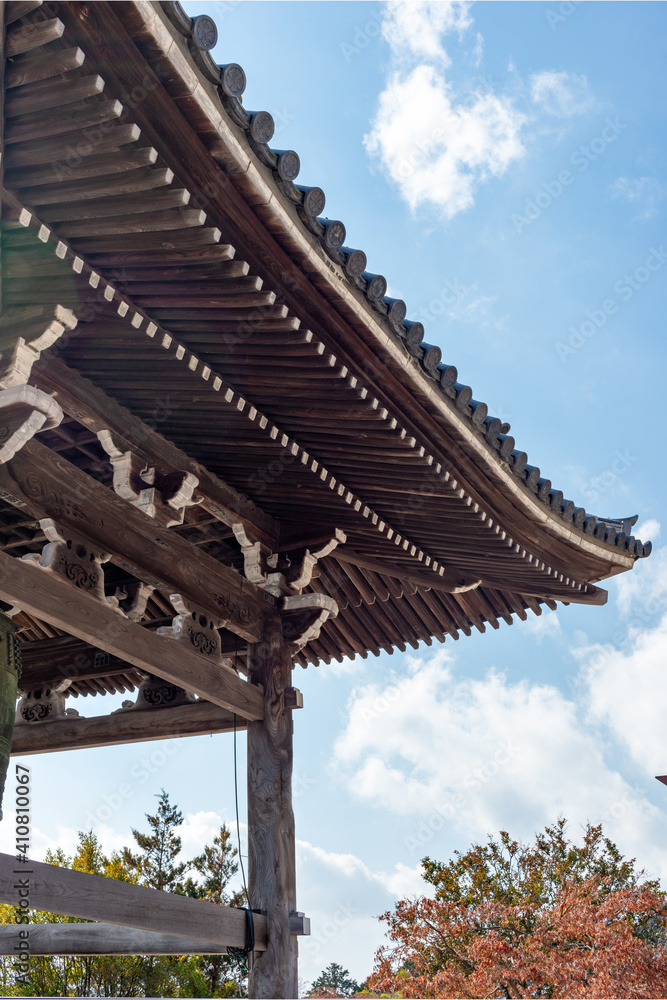 Roof of bell tower of Kannoji temple in Nishinomiya, Hyogo, Japan Roof of bell tower of Kannoji temple in Nishinomiya, Hyogo, Japan
