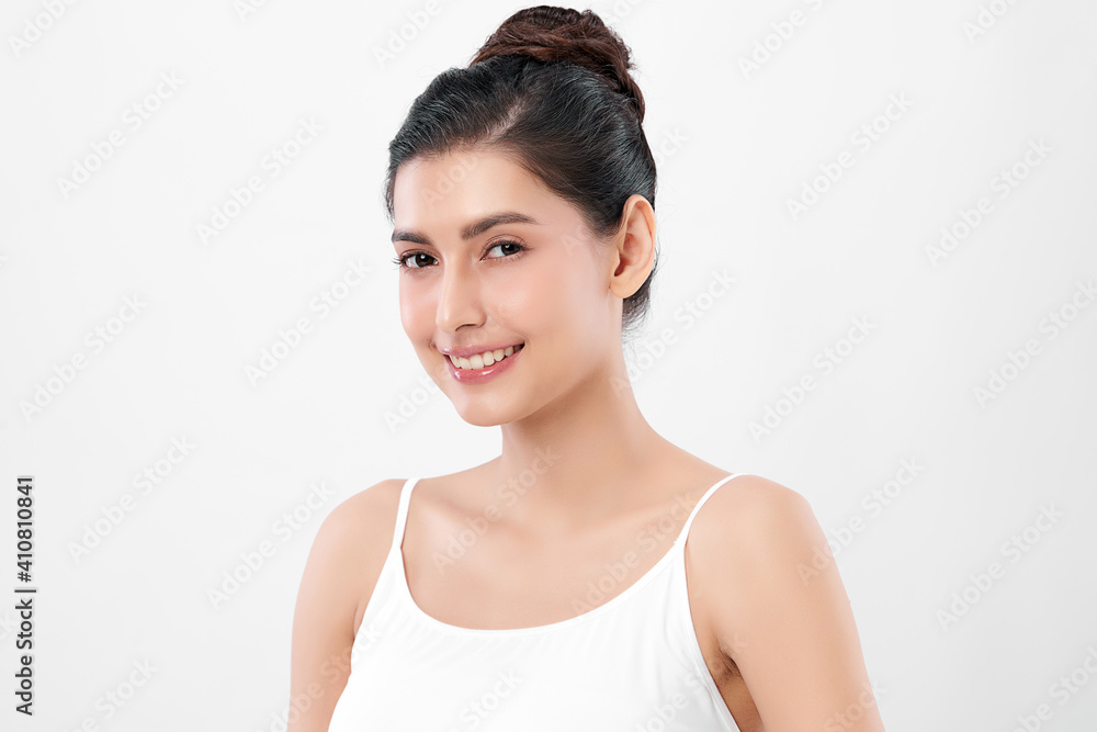 Beautiful young asian woman with clean fresh skin on white background, Face care, Facial treatment, Cosmetology, beauty and spa, Asian women portrait Beautiful young asian woman with clean fresh skin on white background, Face care, Facial treatment, Cosmetology, beauty and spa, Asian women portrait