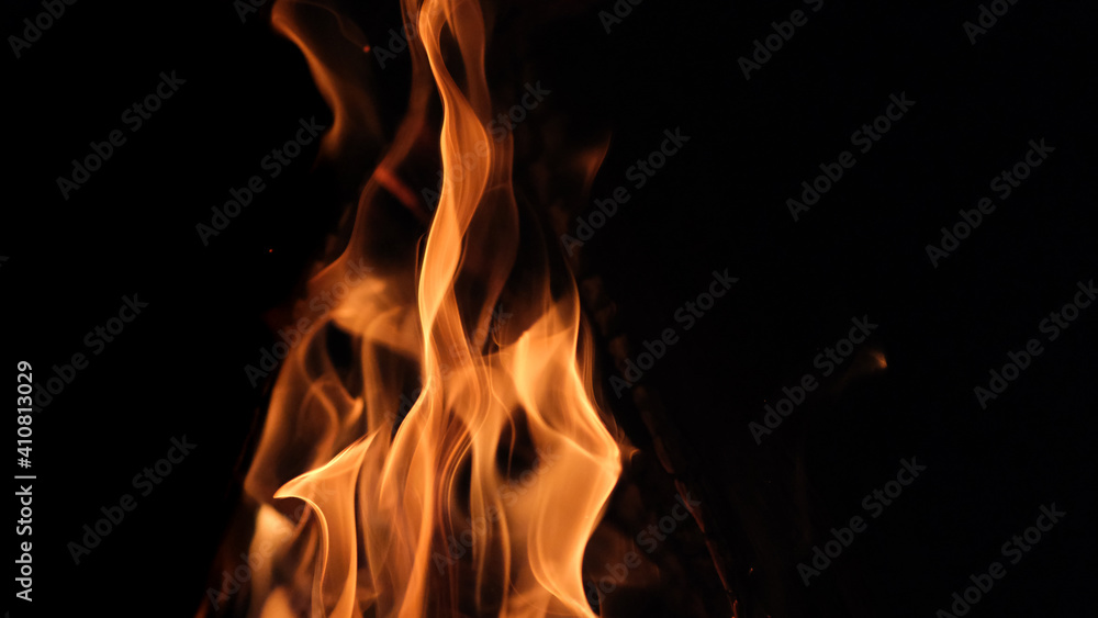 Fototapeta premium Fire flame in the dark