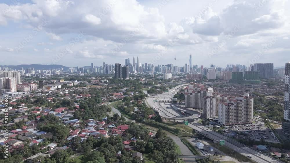 Aerial View at Kuala Lumpur Highway Toll in daylight, Asia Aerial View at Kuala Lumpur Highway Toll in daylight, Asia