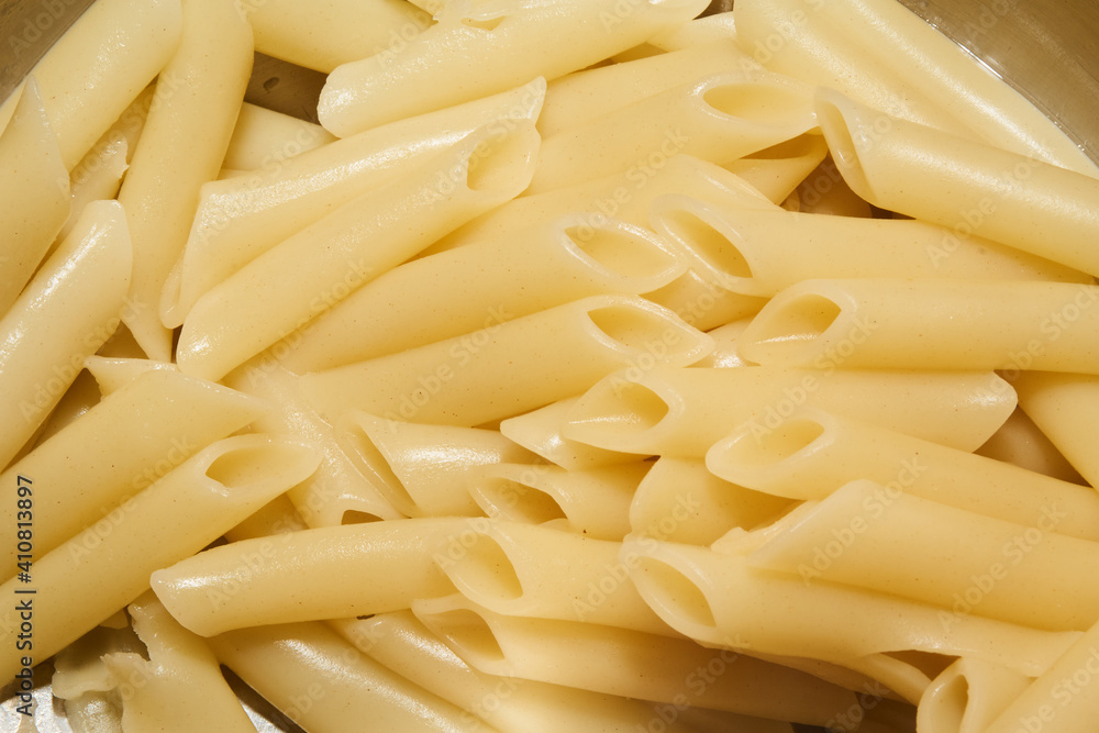 Boiled pasta closeup. Food texture and background Boiled pasta closeup. Food texture and background