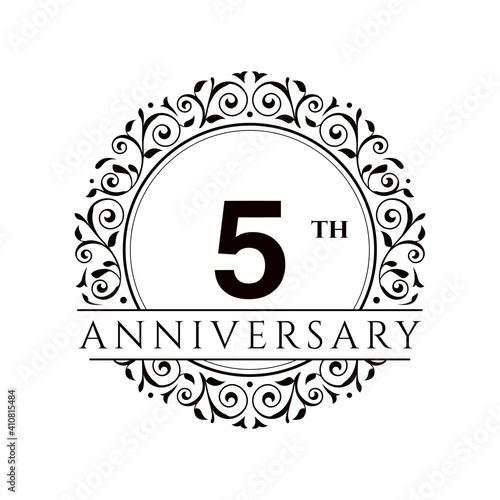 5 Year Anniversary Vector Template Design Illustration