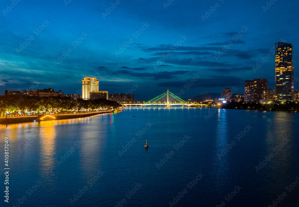 Night view of Hesheng Bridge and Huizhou Bridge in Huizhou City, Guangdong Province, China Night view of Hesheng Bridge and Huizhou Bridge in Huizhou City, Guangdong Province, China