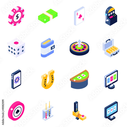 Pack of Casino Isometric Icons
