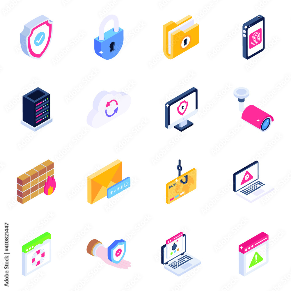 Pack of Security Isometric Icons
Pack of Security Isometric Icons