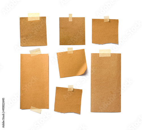 Blank craft paper sheets on white background