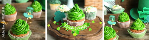 Tasty cupcakes for St. Patr...