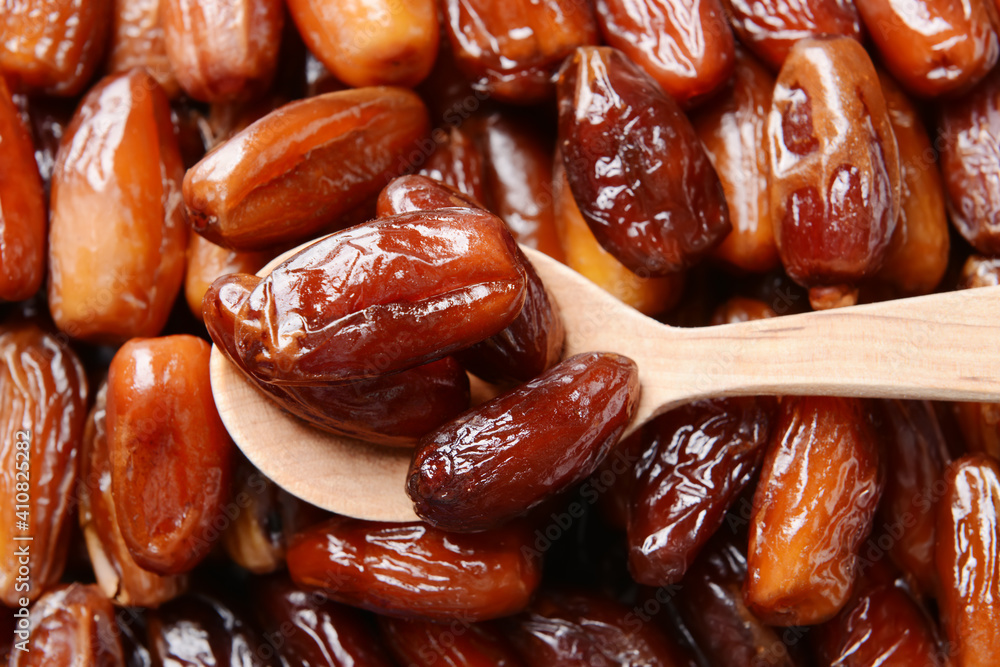 Spoon on sweet dried dates Spoon on sweet dried dates