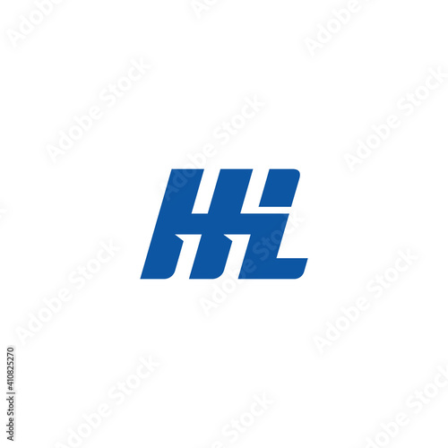 The monogram logo letter HL is sliced, HL initial LH letter logo type mark icon vector, Initial Letter HL Linked elegant Logo Icon Design Template Element
