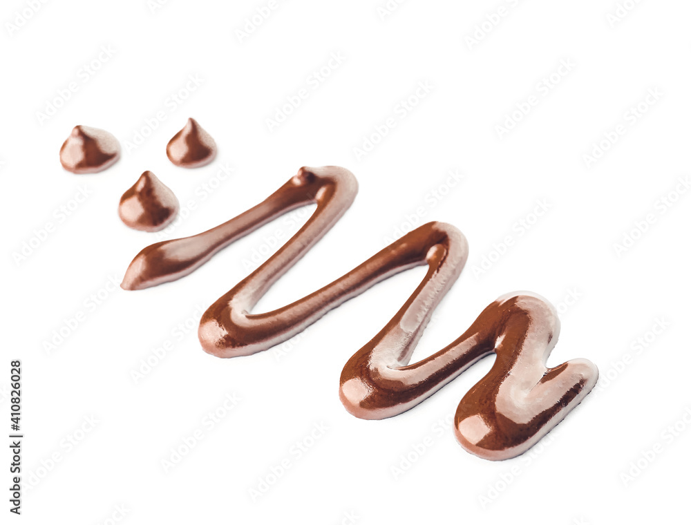 Sweet melted chocolate on white background Sweet melted chocolate on white background