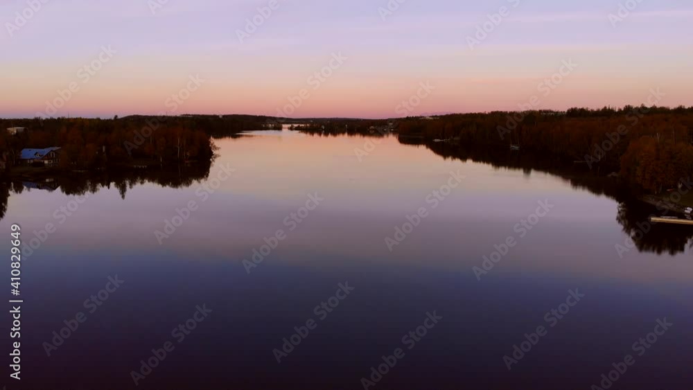 sunset over water drone sunset over water drone