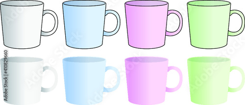 シンプルなマグカップのイラスト