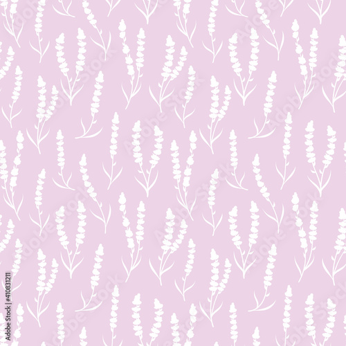 Pink and white lavender seamless repeat pattern background.