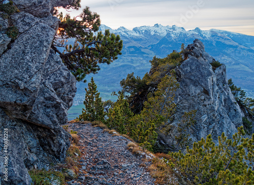 Fürstensteig Liechtenstein in der Abenddämmerung photo