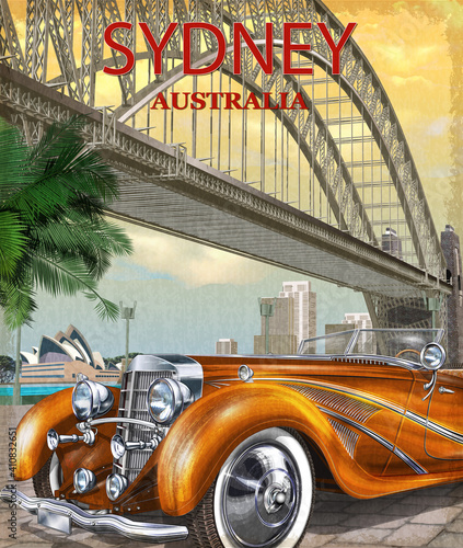 Vintage Sydney, Australia poster.