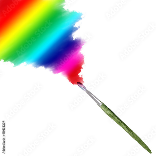 絵筆と虹のペイント