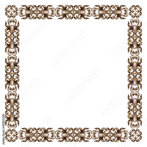 Calligraphic design elements: page decoration, Premium Quality and Satisfaction Guarantee Label, antique and baroque frames and floral ornaments, grunge frames.