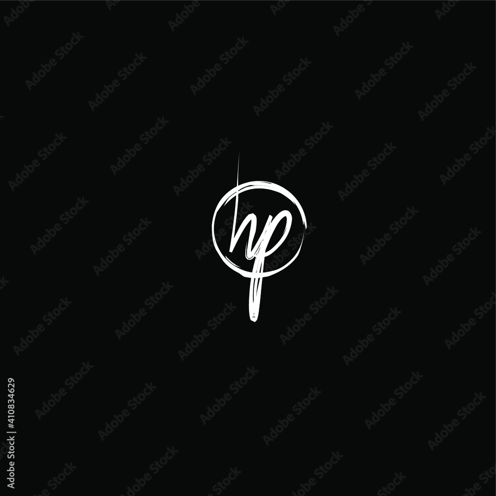 HP initial handwritten calligraphy, for monogram and logo HP initial handwritten calligraphy, for monogram and logo