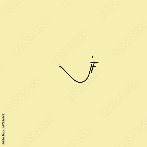 JF initial handwritten calligraphy, for monogram and logo
