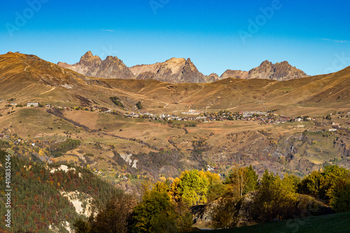 French countryside. Saint Jean de Maurienne: view of the heights of the Vercors and the valley Val de Drome, France