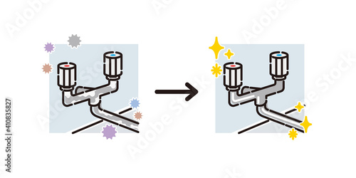 お風呂：Before&After　水垢（蛇口）