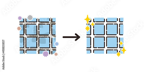 お風呂：Before&After　カビ（タイル）
