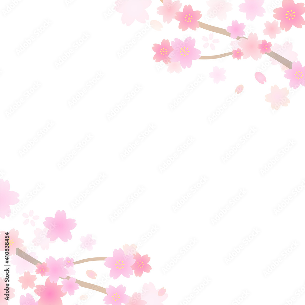 春・桜のナチュラルフレーム素材 春・桜のナチュラルフレーム素材