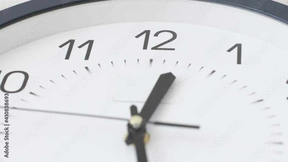 Wall clock with dial and hand on the wall, time lapse shooting Wall clock with dial and hand on the wall, time lapse shooting