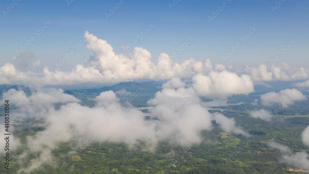 Hyper lapse video 4k, Aerial view Beautiful of morning scenery Golden light sunrise And the mist flows on high mountains. Hyper lapse video 4k, Aerial view Beautiful of morning scenery Golden light sunrise And the mist flows on high mountains.
