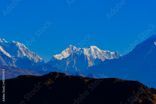 Kanchenjunga,Kangchenjunga, Sleeping Buddha,Kumbhakarna, Goecha, Pandim,everest,lhotse,makalu views while trekking from Sandakfu to Phalut photo