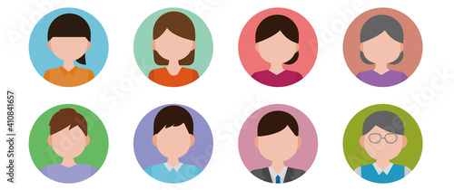 アイコン　老若男女　複数　イラスト