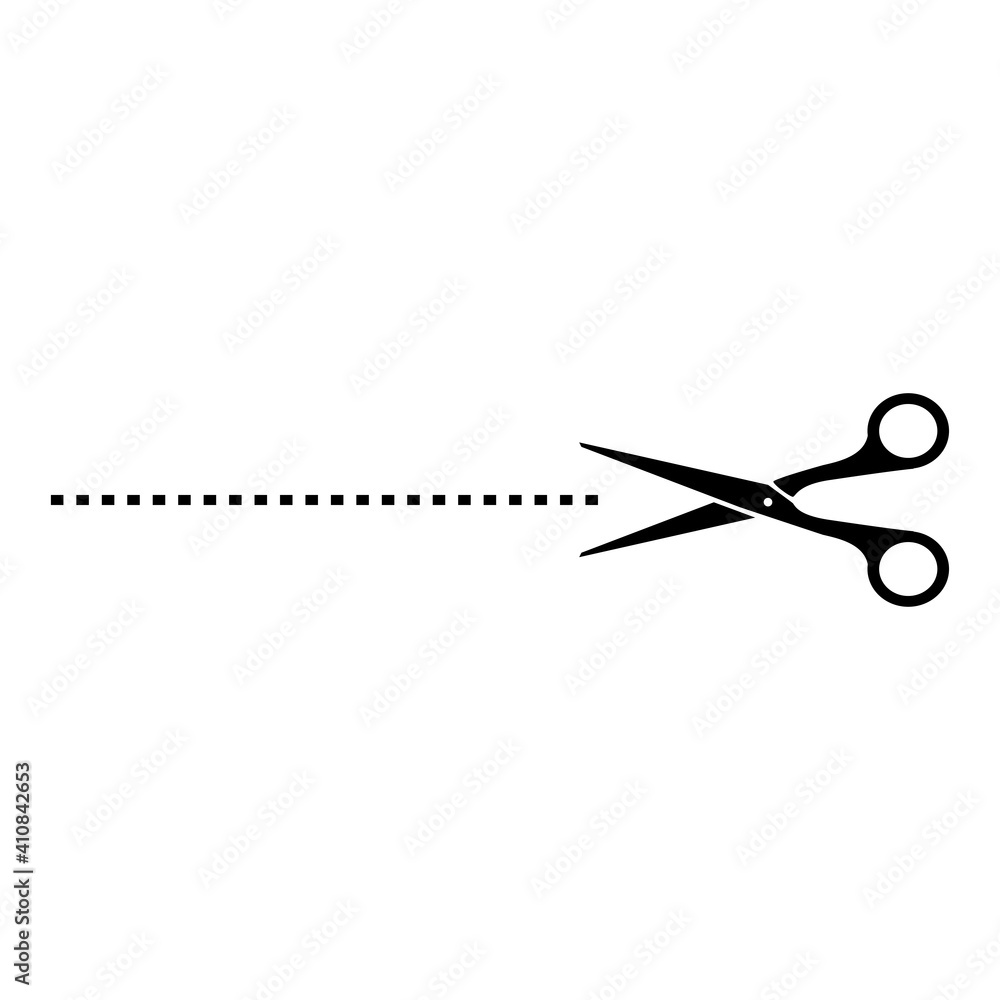 Scissors with cut lines Scissors with cut lines