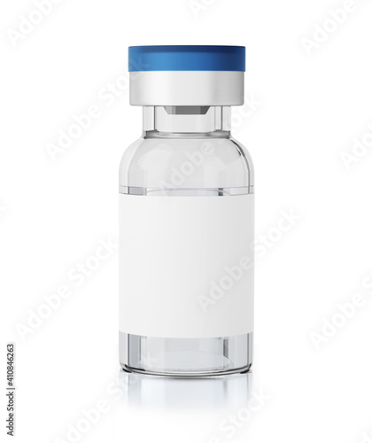 Fotografie vial with vaccine isolated on white