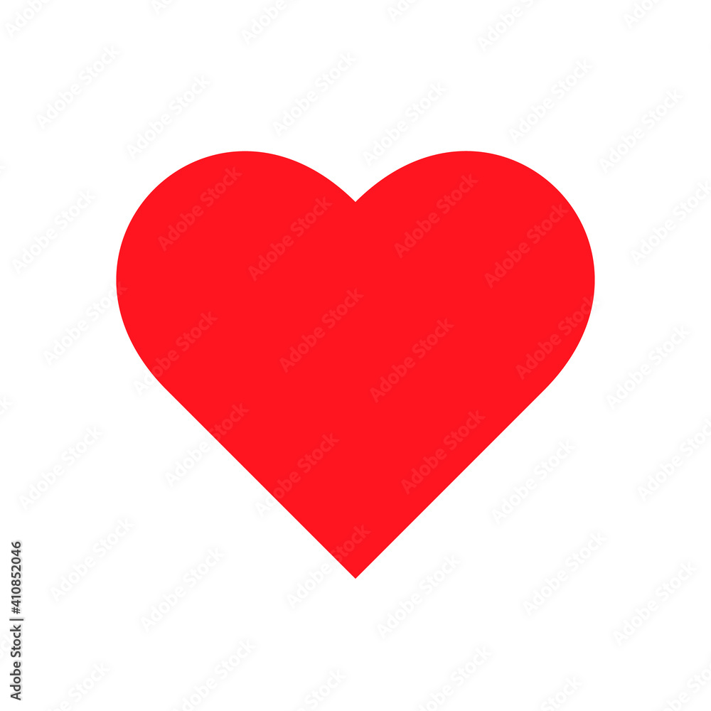 Simple red heart minimalistic vector