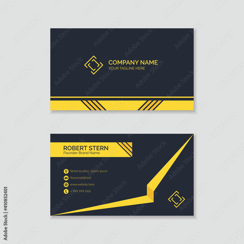 Business card with yellow details Business card with yellow details