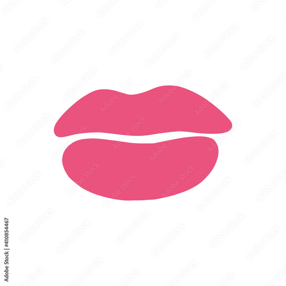 drawing of female lips, doodle vector hand-drawn isolated on a white background. Designing postcards for Valentine's Day drawing of female lips, doodle vector hand-drawn isolated on a white background. Designing postcards for Valentine's Day