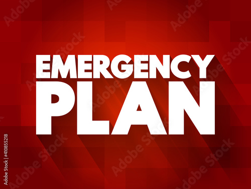 Emergency Plan text quote, concept background