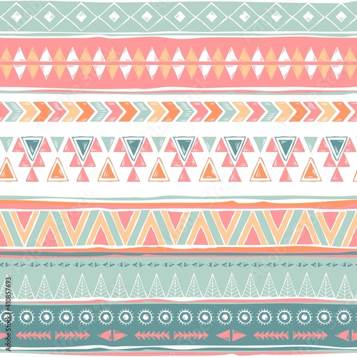 Tribal Navajo seamless pattern. Aztec geometric print. Ethnic hipster backdrop