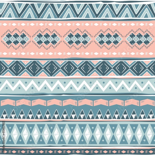 Tribal Navajo seamless pattern. Aztec geometric print. Ethnic hipster backdrop
