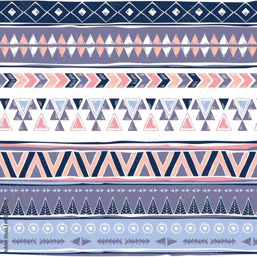 Tribal Navajo seamless pattern. Aztec geometric print. Ethnic hipster backdrop