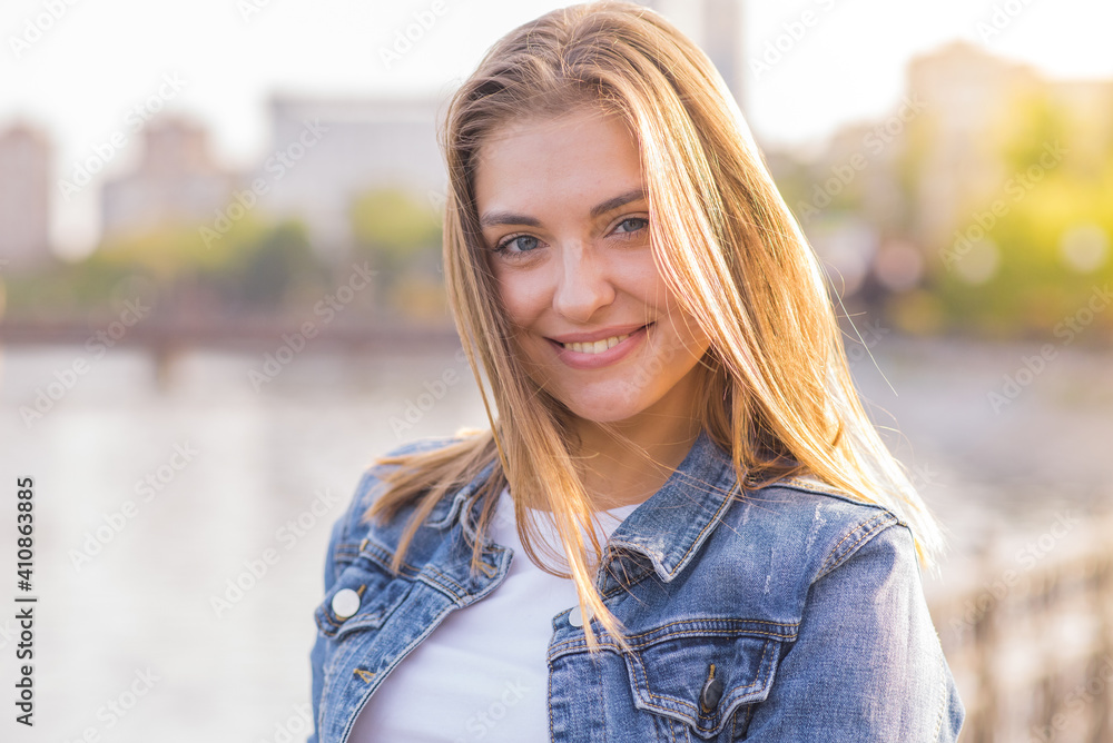 Portrait of a young happy and pretty blonde girl Portrait of a young happy and pretty blonde girl