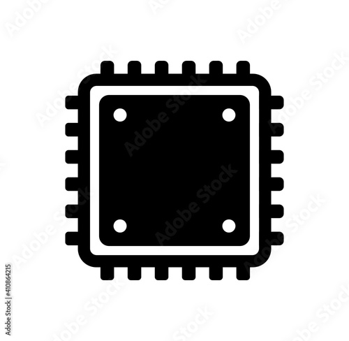 Computer CPU vector icon illustration photo