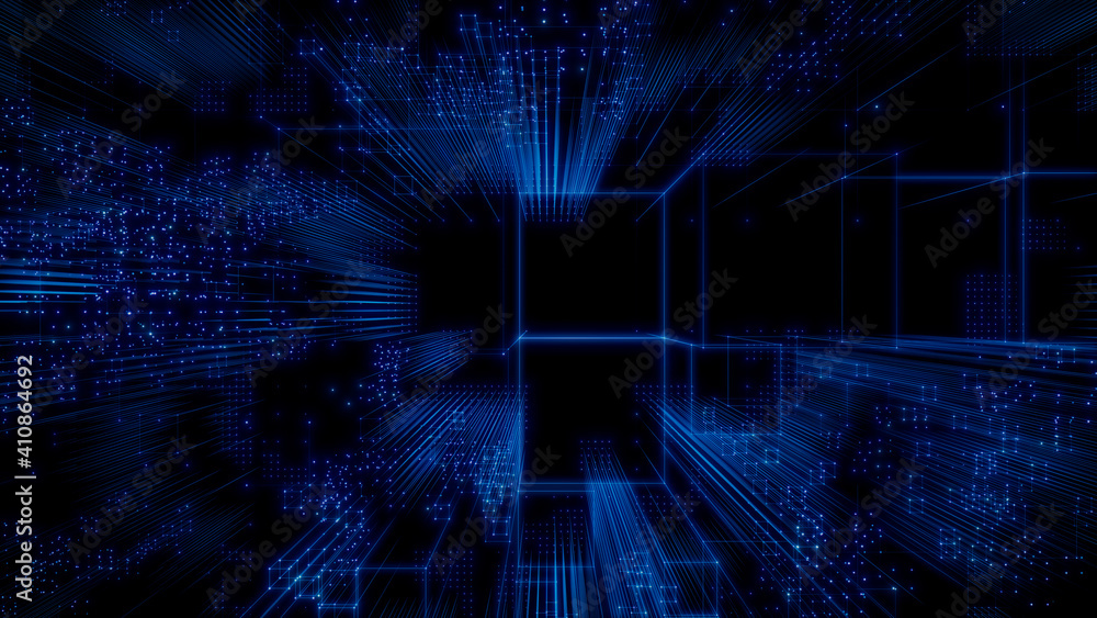 Futuristic, Blue Digital Grid background. Network Tech Wallpaper. 3D Render Futuristic, Blue Digital Grid background. Network Tech Wallpaper. 3D Render