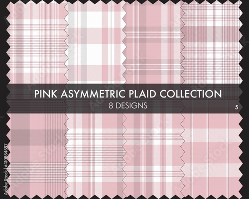 Pink Asymmetric Plaid Seamless Pattern Collection
