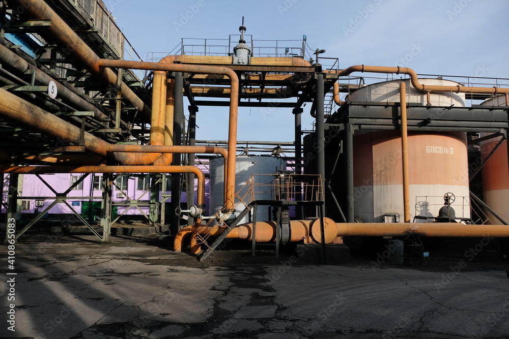 Almaty, Kazakhstan - 02.04.2021 : Compressed air purification and drying units for heating plants