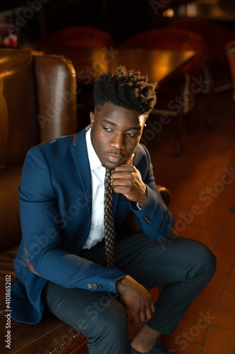 handsome young african man in suit 
