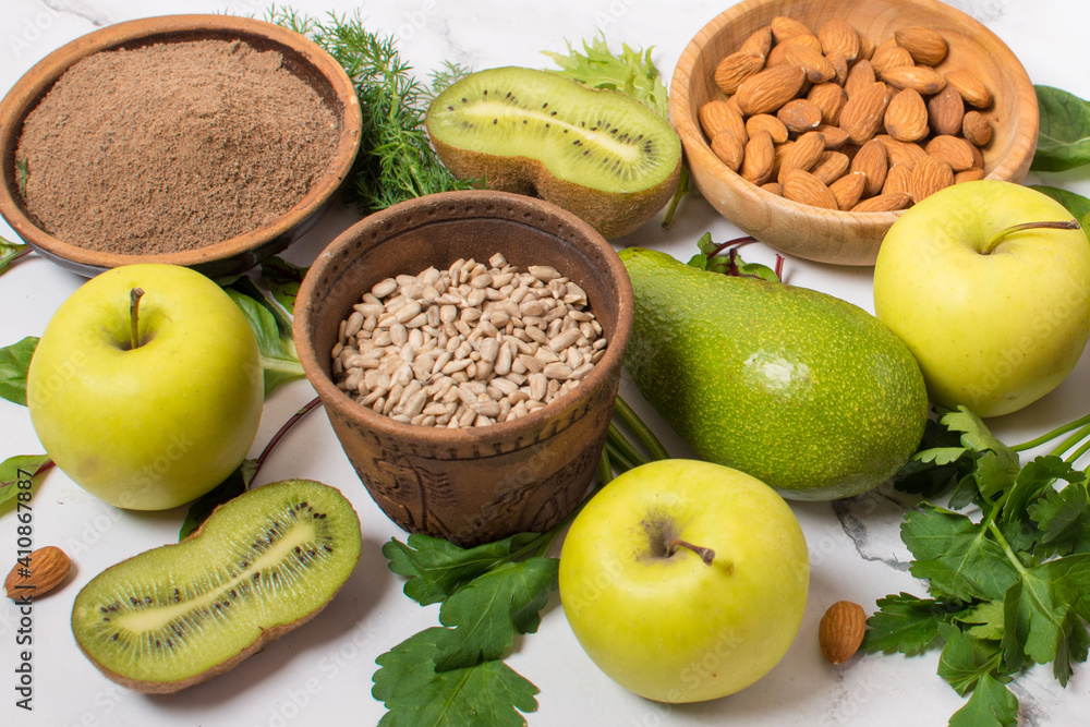 green diet. Fresh green vegetables, spinach green diet. Fresh green vegetables, spinach