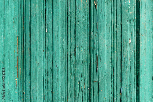 old wood background. wooden planks painted in green