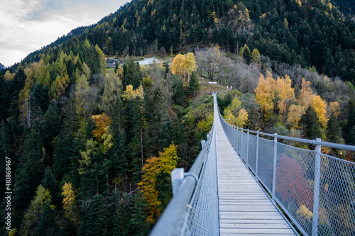 Tibetan Bridge suspended in the sky